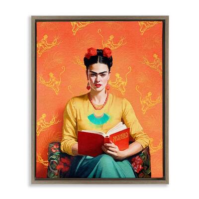 Stupell Modern Frida Kahlo Framed Floater Canvas Wall Art Design by Amanda Greenwood