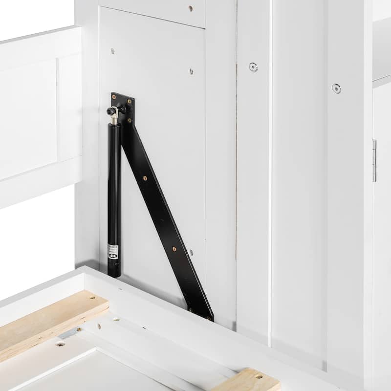 Murphy Bed Heavy Duty Cabinet Bed with Storage Shelves Queen Size