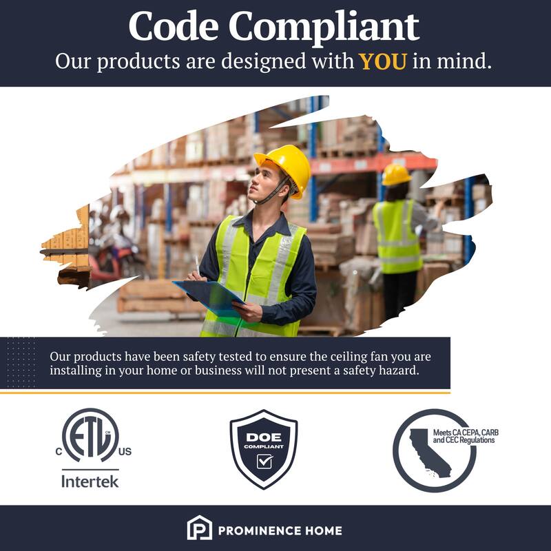 Prominence Home 52" Glenmont Indoor Matte Black Ceiling Fan with Light & Pull Chain - 52 Inches