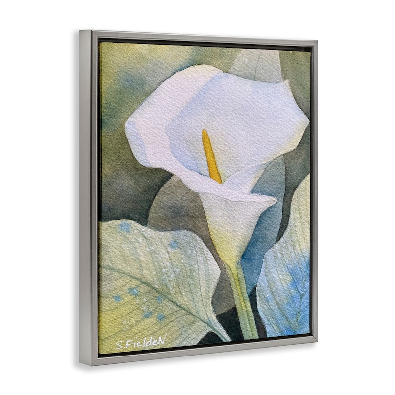 Stupell Garden Calla Lily Bloom Framed Floater Canvas Wall Art Design By Stephanie Fielden