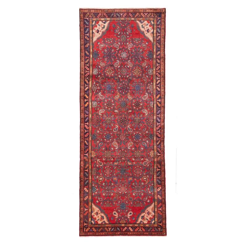 ECARPETGALLERY Hand-knotted Andelz Red Wool Rug - 4'0 x 10'6