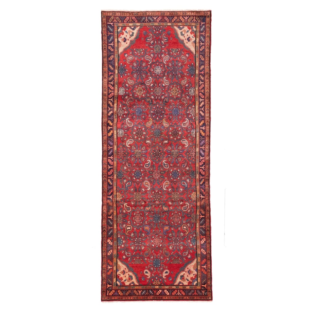 ECARPETGALLERY Hand-knotted Andelz Red Wool Rug - 4'0 x 10'6
