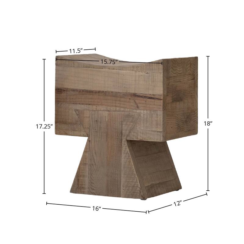 16" Wide Stool, Brown