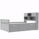 preview thumbnail 36 of 52, Captain Platform Bed Frame with Storage Bookcases, Shelves & Four Drawers