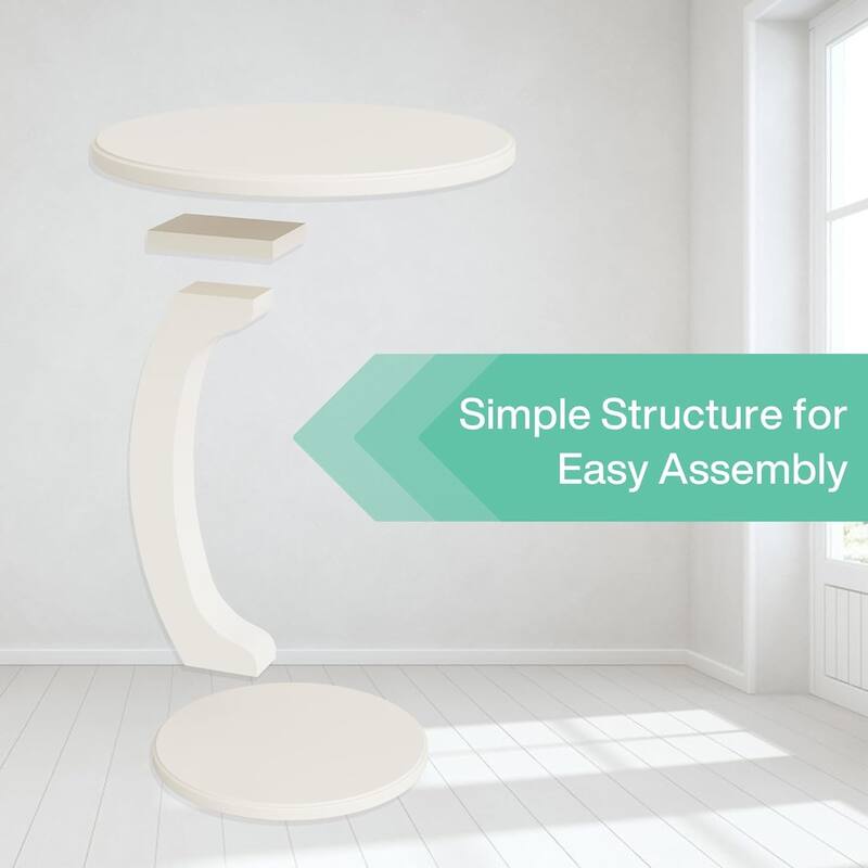 Wooden C-Shaped End Table