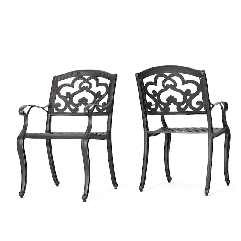 Elegant Cast Aluminum Patio Chairs with Soft Cloud-like Design - Copper