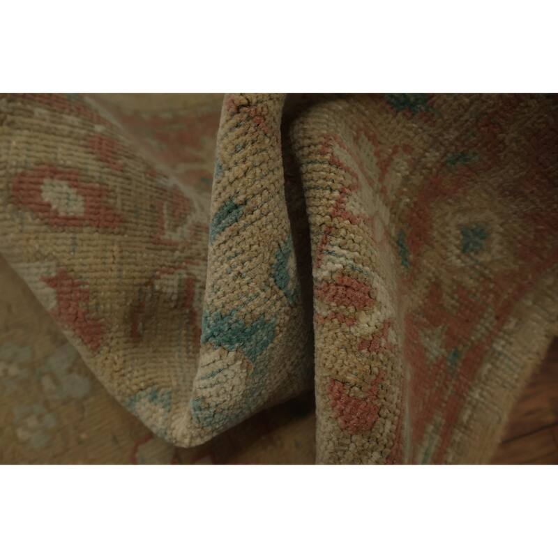 Hand Knotted Oriental 100% Wool Carpet Traditional All-Over Yellow & Gold Ziegler Area Rug - 3' 9'' X 2' 0''