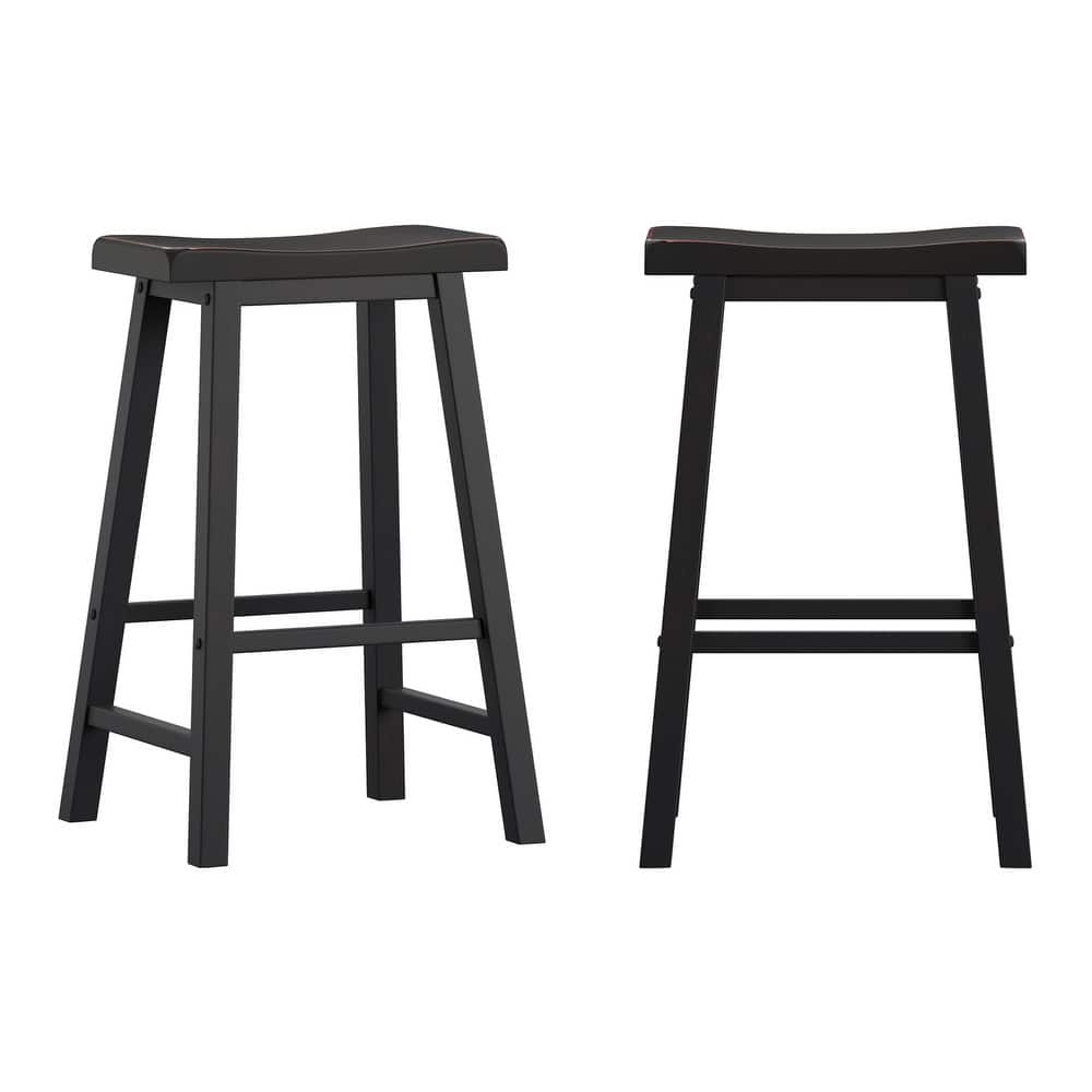 Cadiz Saddle Seat 29" Bar Height Backless Stools (Set of 2)