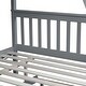 preview thumbnail 14 of 20, Twin Over Full Rubber Wood Bunk Bed with Trundle,Convertible Ladder and Guardrail