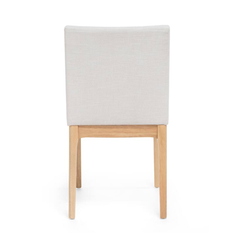 Upholstered Dining Chairs, Fabric Armless Chair with Wooden Legs, Kitchen Side Chairs, Set of 2