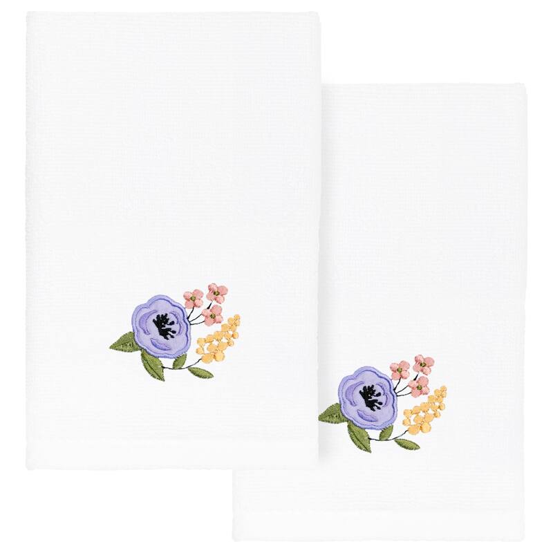 Authentic Hotel and Spa Turkish Cotton Verano 2PC Fingertip Towel Set - White