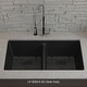 preview thumbnail 4 of 7, 32 Inch Lexicon Platinum Quartz Composite Drop-in Undermount Galaxy Black - 19" W x 32" L x 9.75" H