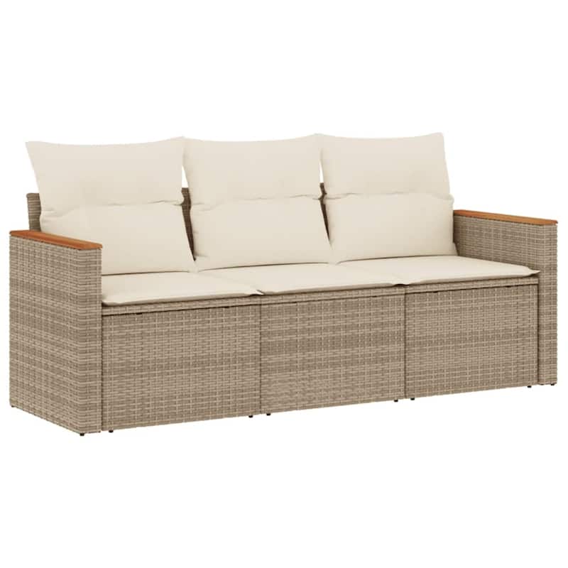 vidaXL Garden Sofa Set Black - 24.4 x 24.2 x 27.2