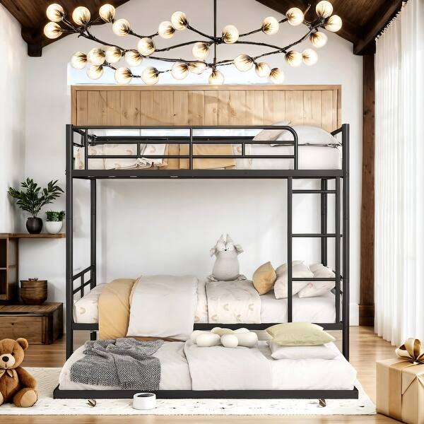 slide 2 of 13, Full Over Full Metal Bunk Bed Black