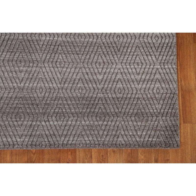 Brown Trellis Gabbeh Modern Area Rug Hand-knotted Wool Carpet - 5'5" x 7'7"