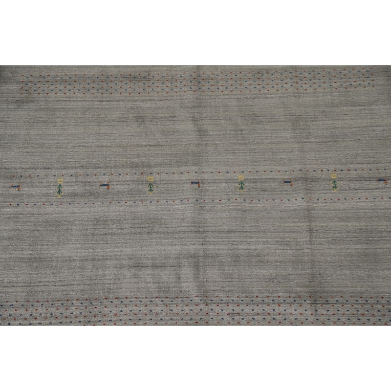 Tribal Gabbeh Oriental Area Rug Hand-Knotted Wool Carpet - 6'6"x 9'9"