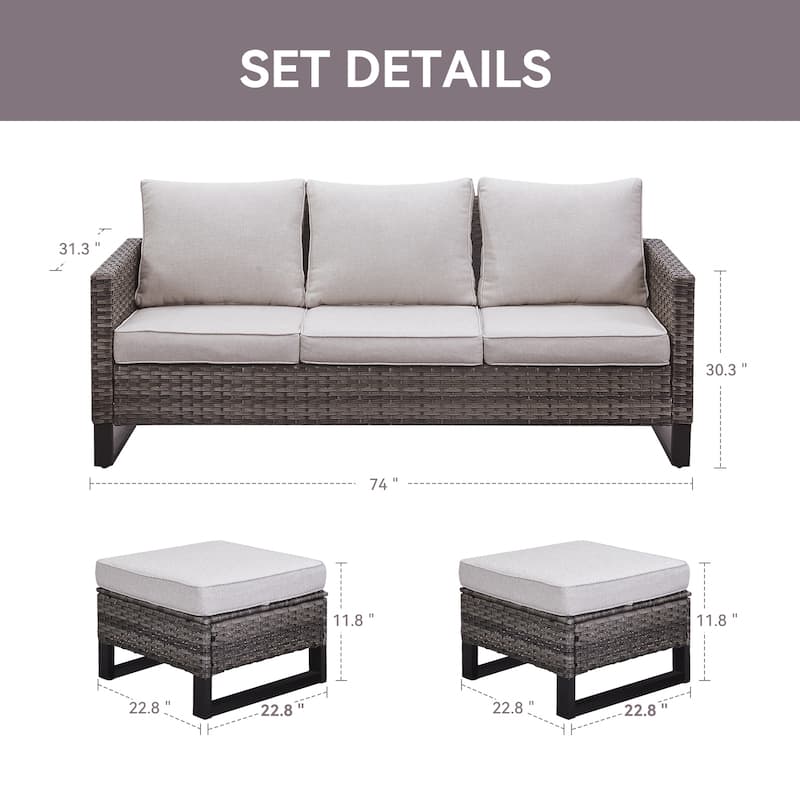 6-Seater Outdoor Sectional Sofa Chair Set