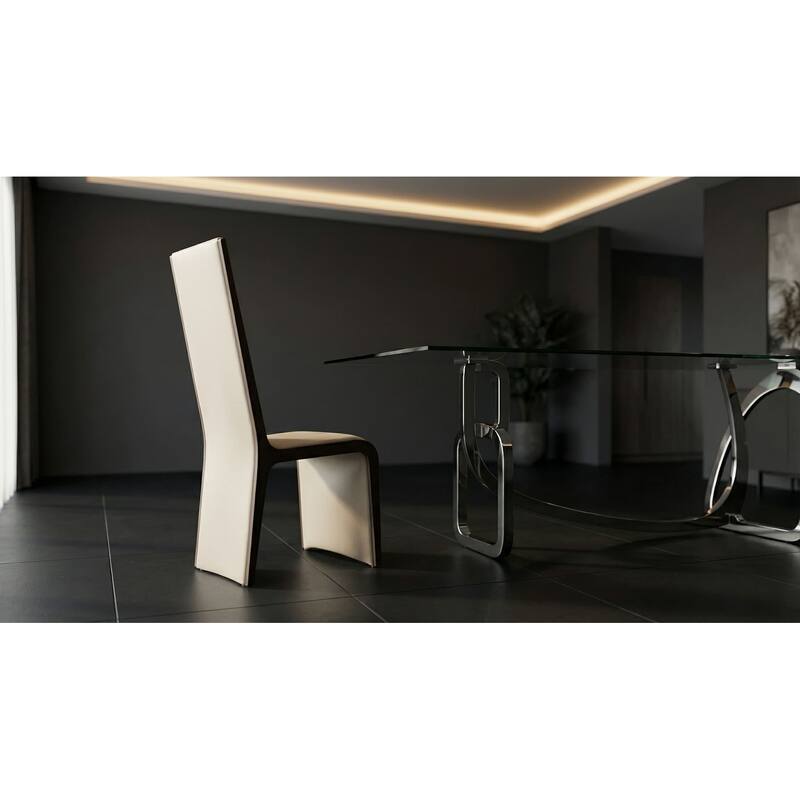 Modrest Pacer Modern Beige & Grey Ash Dining Chair (Set of 2)