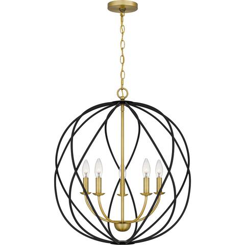 Bryn 5-Light Aged Brass Pendant - Aged Brass
