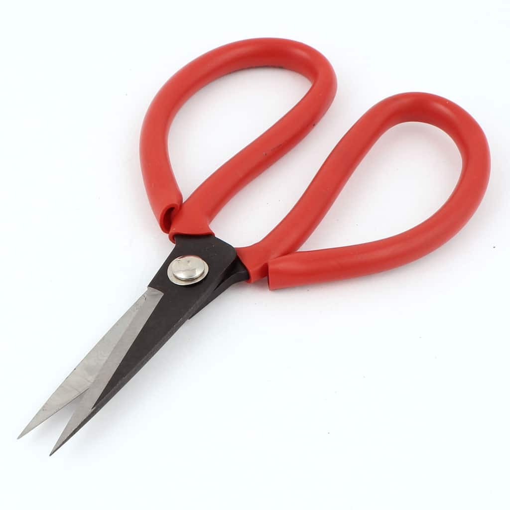 Home Kitchen Red Rubber Coated Grip Metal Cutter Scissors 19cm Long