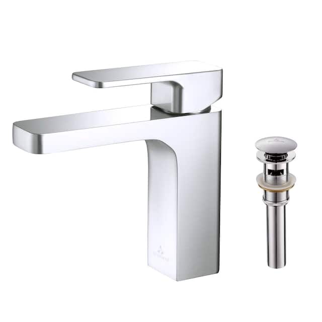 Solid Brass Lead-free Single-handle High Arc Bathroom Faucet - Chrome w/ Pop-up
