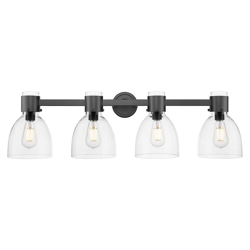 Innovations Lighting 464-4W-G464D-7CL Lawton Bell 4 Light 34" Wide - Matte Black