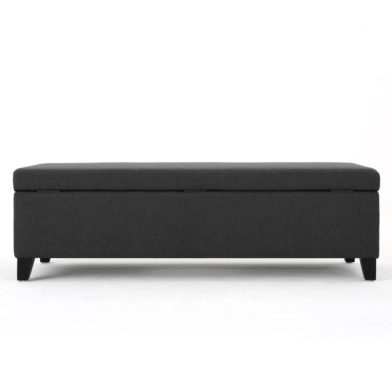 50.5 Inch Storage Ottoman Bench Rectangular Ottoman Foot Rest with Hinged Lid and Solid Wood Legs, Modern Entryway Bench
