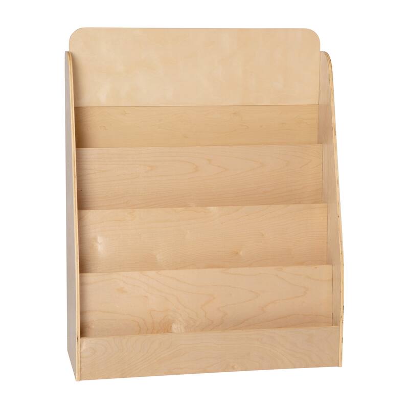 Commercial 4 Shelf Birch and Poplar Plywood Book Display Stand for Kids