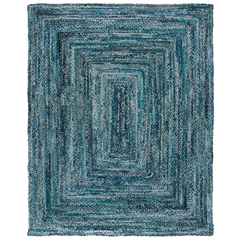 SAFAVIEH Georgine Handmade Nanny Braided Bohemian Cotton Rug - 8' x 10' - Teal/Blue
