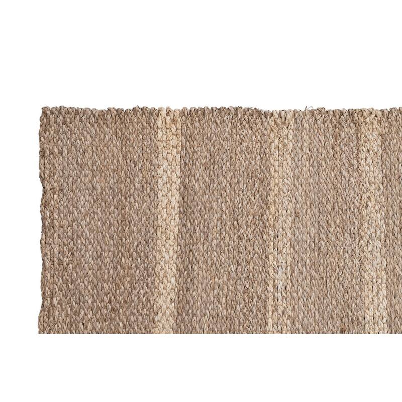 Hand-Woven Seagrass and Corn Husk Floor Runner with Stripes - 79" L x 28" W x 0" H