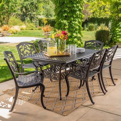 Abigal Outdoor Copper Cast Cast Aluminum Rustic Dining Collection by Christopher Knight Home