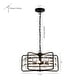 preview thumbnail 15 of 15, Industrial Modern 4-Light Metal Crystal Open Frame Drum Chandelier for Dining Room - 10-in H x 17.6-in D