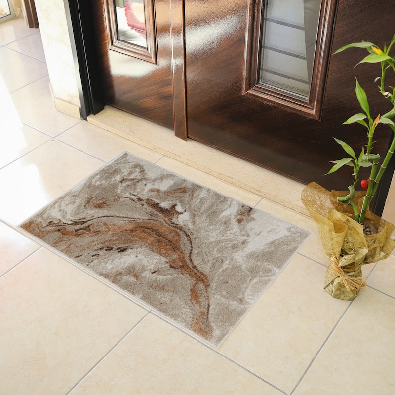 Superior Morwenna Modern Abstract Watercolor Indoor Area Rug or Runner - 2' x 3' - Beige