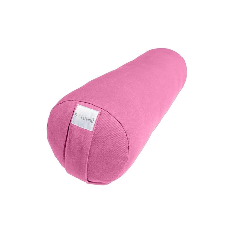Sol Living Cylindrical Yoga Bolster Meditation Cushion - Cotton - 26" x 8" x 8" - Pink