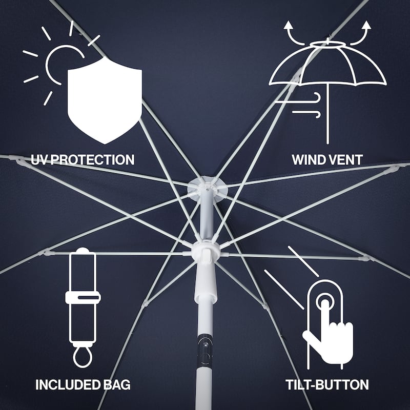 Mariner 6.5ft Classic Fringe Umbrella w/ Tilt & Bag