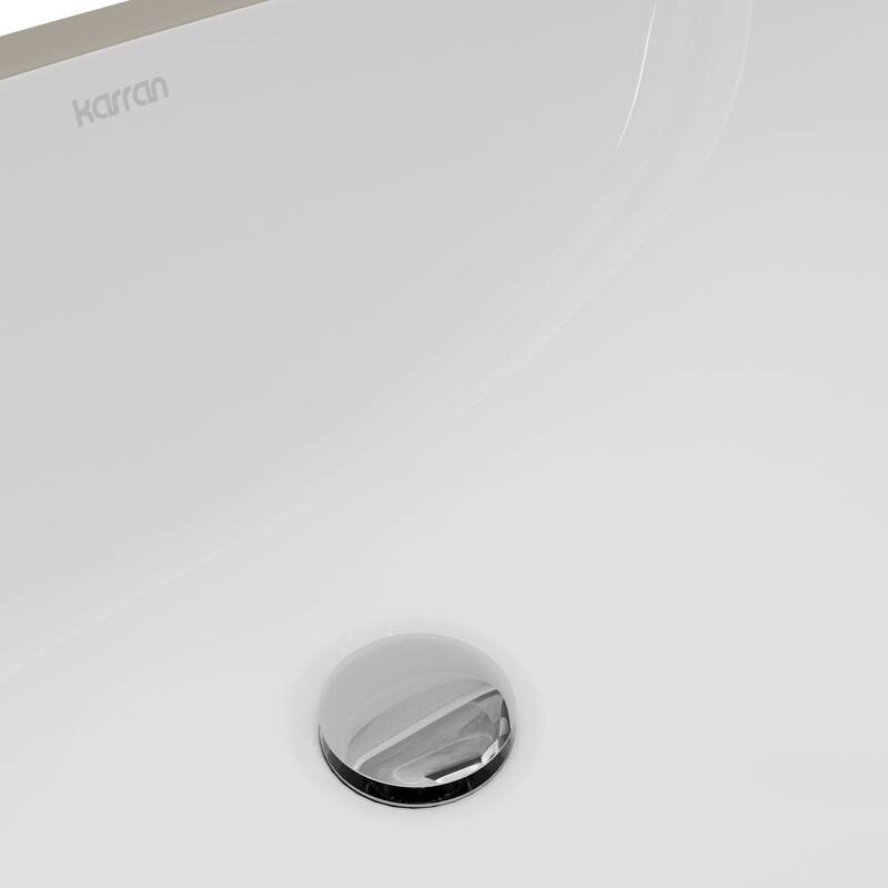 Karran Valera 20" Oval Undermount Vitreous China Bathroom Sink in White