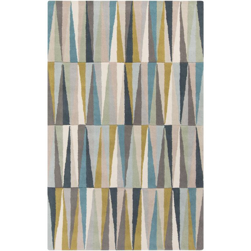 Livabliss Oasis Mid-Century Modern Geometric Area Rug - Blue - 2' x 3'