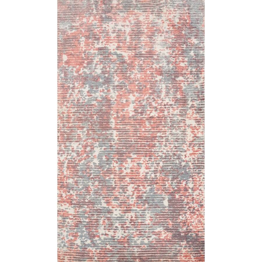 Hand Knotted Oriental Viscose Silk Carpet Modern Abstract Oranges & Rust Abstract Area Rug - 4' 0'' X 2' 0''