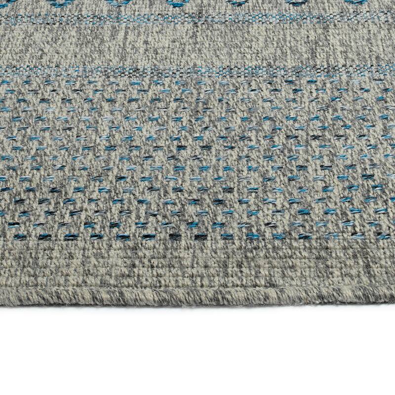 Modern Transitional Geometric Southwestern Textured High-Low Cut & Loop Runner - 2x 6