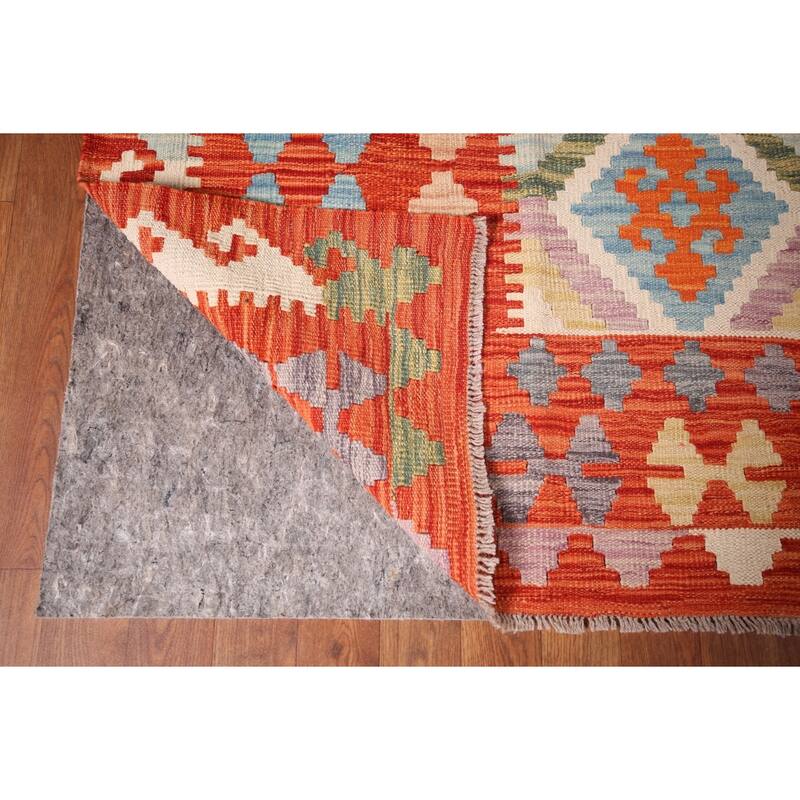 Multicolor Kilim Oriental Large Area Rug Hand-Woven Wool Carpet - 10'4"x 15'7"