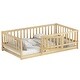 preview thumbnail 69 of 89, Montessori Floor Bed with Fence & Door, Toddler Wood Bed Frame for Kids