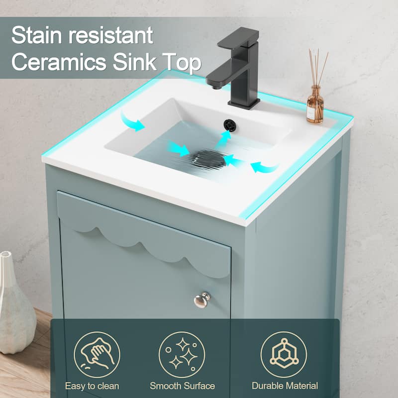 Lace Trim Freestanding Bathroom Vanity Set - Perfect for Bathrooms