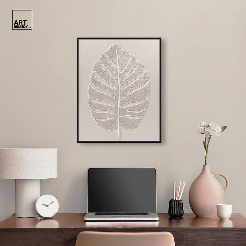 Linen Leaf I Canvas by Art Remedy