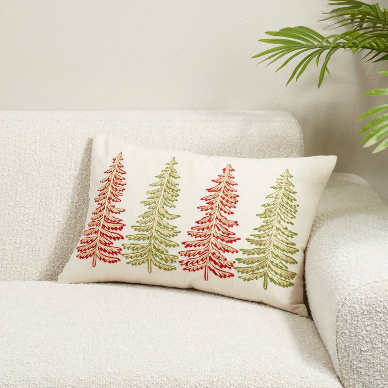 Christmas Trees Throw Pillow