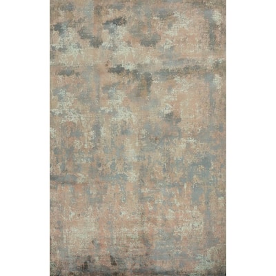 Hand Knotted Oriental Viscose Silk Carpet Modern All-Over Multi-Colored Abstract Area Rug - 7' 9'' X 5' 6''