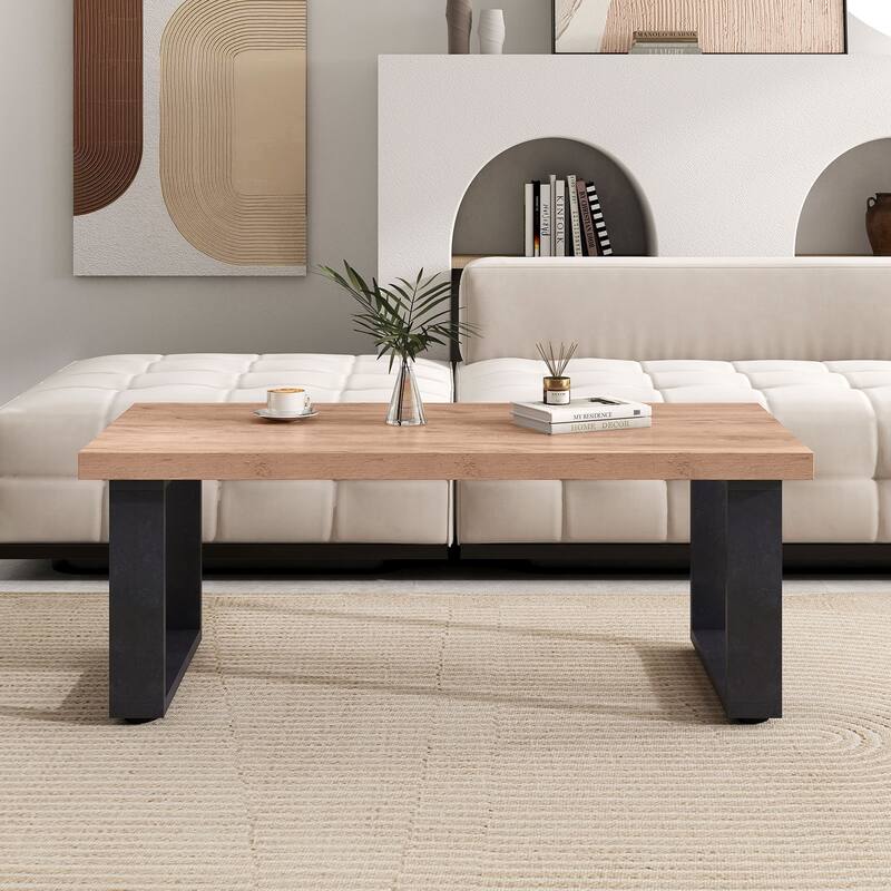 Gymax 47'' Farmhouse Style Accent Table w/ Thickened Tabletop &