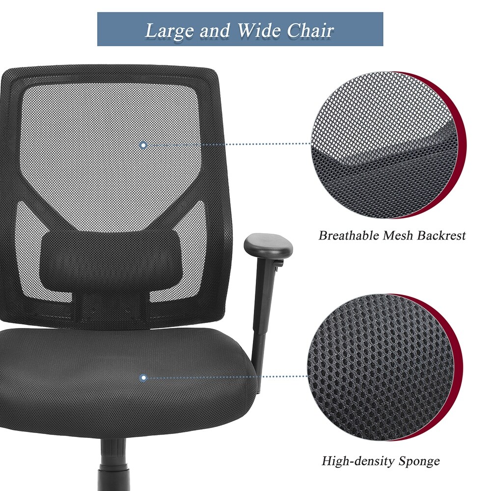 Homeoffice Mesh Chair W Lumbar Support And Height Adjustable Armrest On Sale Overstock 31881439