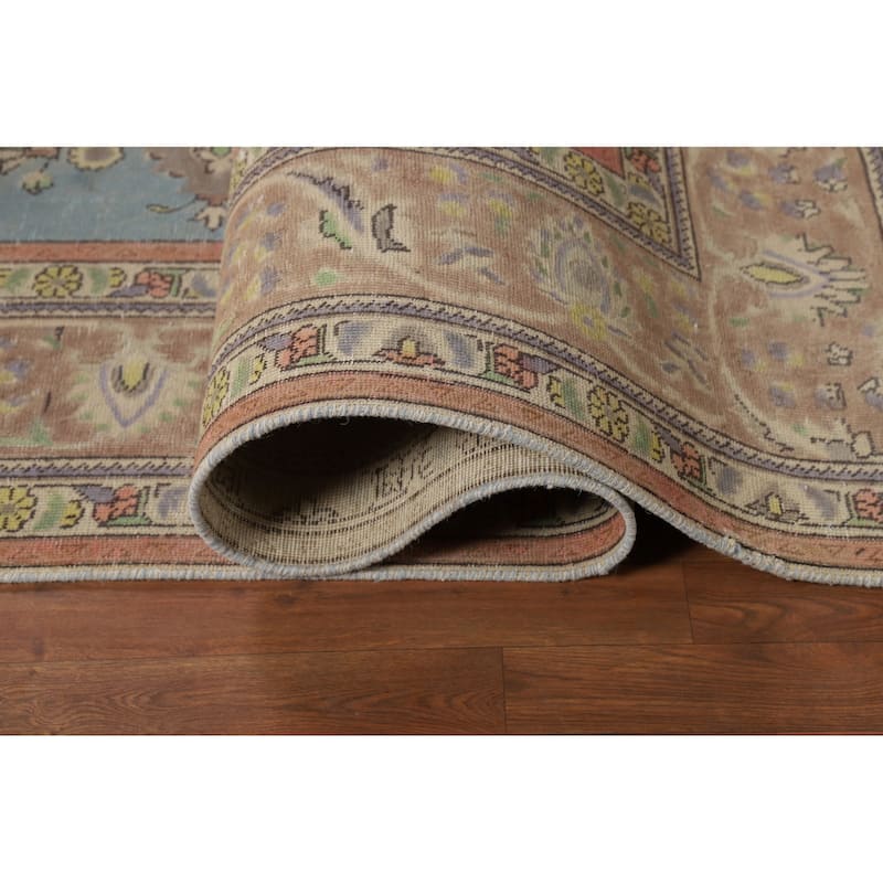 Light Blue Persian Area Rug Handmade Wool Carpet - 8'3"x 11'2"