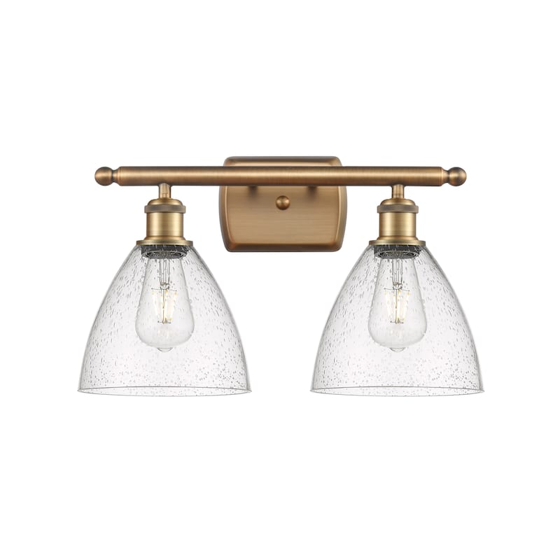 Innovations Lighting 516-2W-11-18 Bristol Vanity Bristol 2 Light 18" - Brushed Brass / Seedy