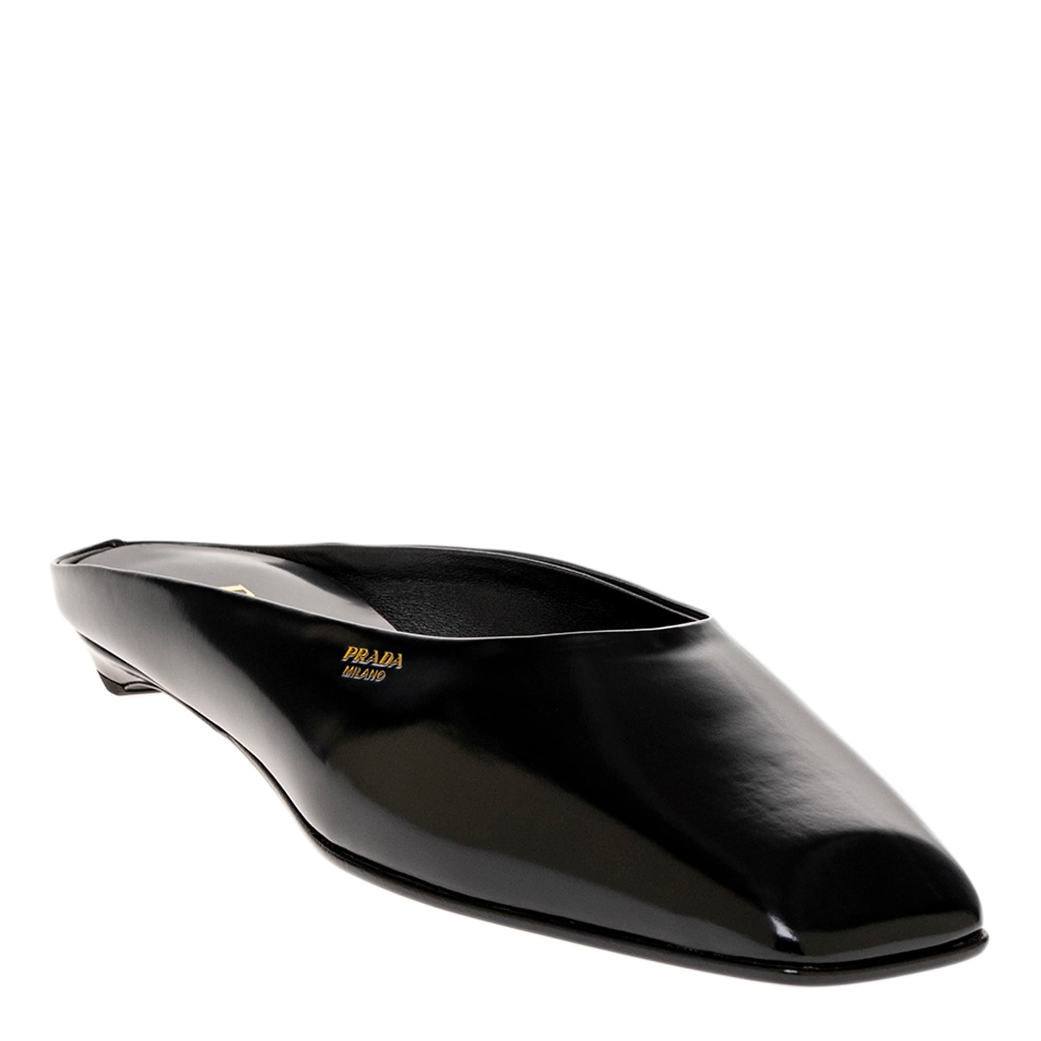 Prada Brushed Leather Mules - Overstock - 43442239